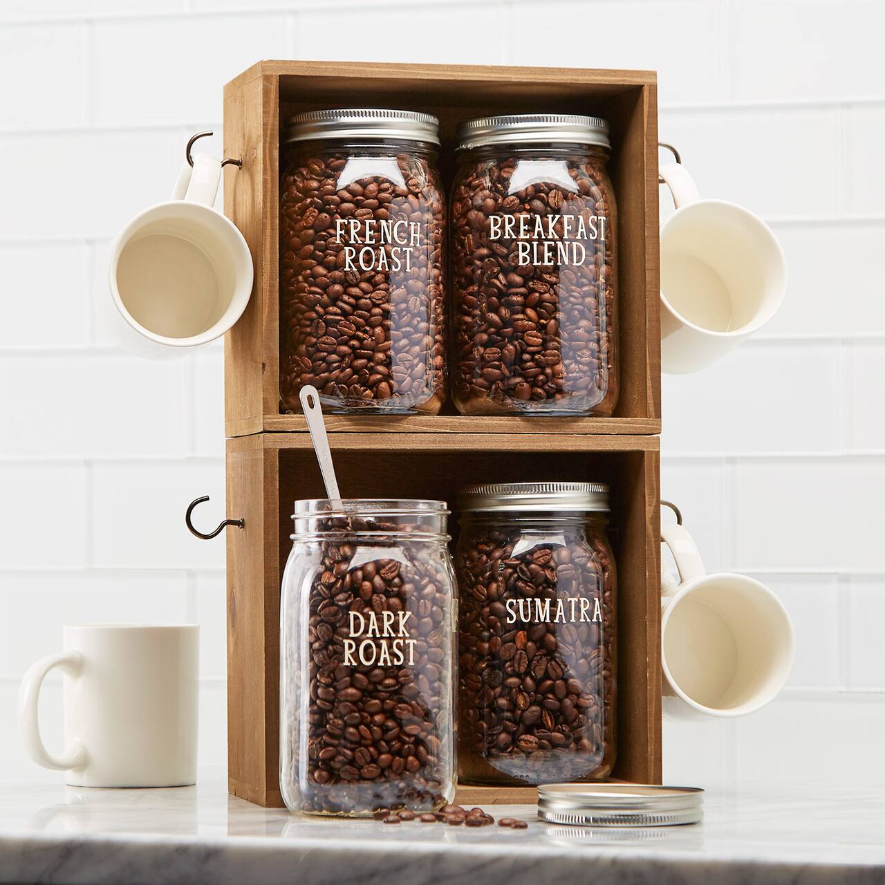 Mason Jar Coffee Bean Storage